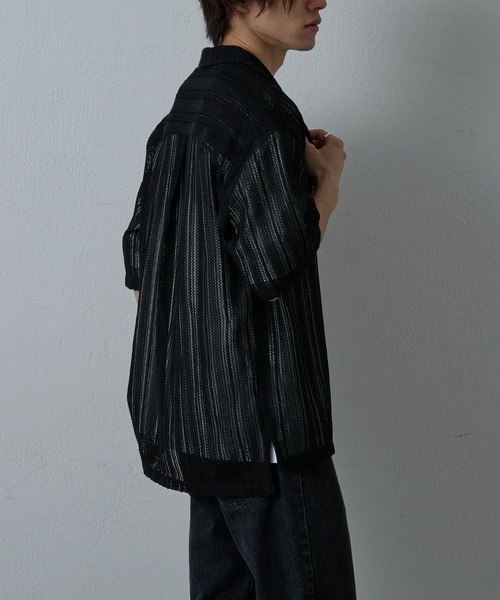 COLONY 2139（コロニートゥーワンスリーナイン）の「ニット透かし編み半袖シャツ（シャツ/ブラウス・メンズ・ブラック/ホワイト/アイボリー・MEDIUM/LARGE）」の14枚目の写真