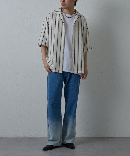 COLONY 2139（コロニートゥーワンスリーナイン）の「ニット透かし編み半袖シャツ（シャツ/ブラウス・メンズ・ブラック/ホワイト/アイボリー・MEDIUM/LARGE）」の16枚目の写真