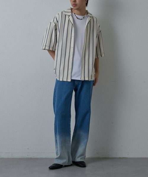 COLONY 2139（コロニートゥーワンスリーナイン）の「ニット透かし編み半袖シャツ（シャツ/ブラウス・メンズ・ブラック/ホワイト/アイボリー・MEDIUM/LARGE）」の20枚目の写真