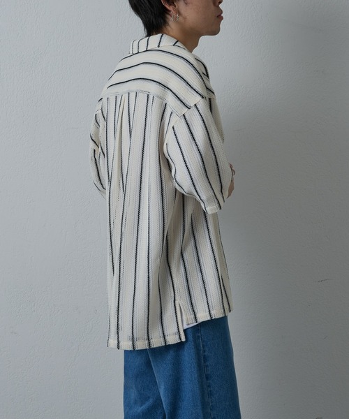 COLONY 2139（コロニートゥーワンスリーナイン）の「ニット透かし編み半袖シャツ（シャツ/ブラウス・メンズ・ブラック/ホワイト/アイボリー・MEDIUM/LARGE）」の6枚目の写真