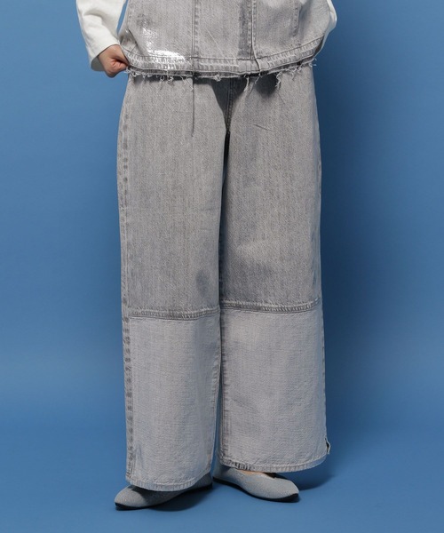 2024SS⚫美品⚫ダントン EASY TUCK PANTS ワイドデニム36 TEXTURE WE MADE テクスチャーウィーメイド デニムワイドタック