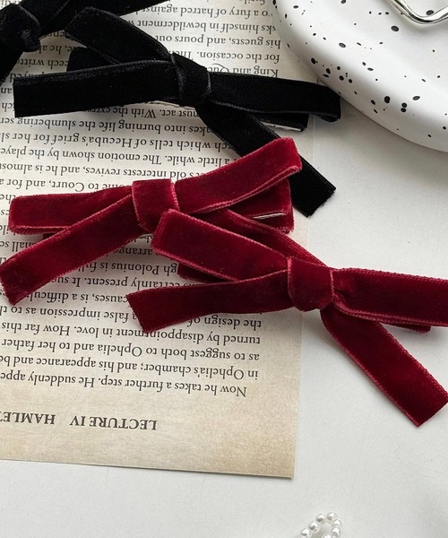 cuorequal（クオレコール）の「2setベロアリボンヘアピン（ヘアピン・レディース・レッド/ブラック・FREE）」の8枚目の写真