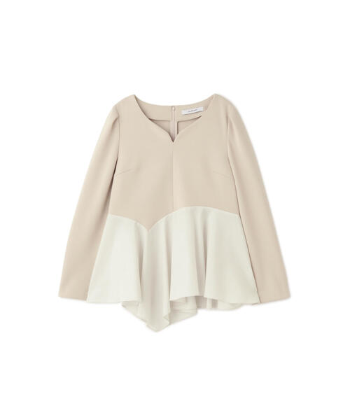 JILL STUART(ジルスチュアート)の「◆ストレッチダブルクロスタフタコンビトップ(シャツ/ブラウス・レディース・ネイビー/ベージュ・MEDIUM/SMALL)」の7枚目の写真