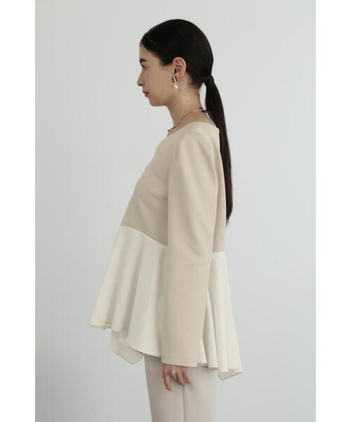JILL STUART(ジルスチュアート)の「◆ストレッチダブルクロスタフタコンビトップ(シャツ/ブラウス・レディース・ネイビー/ベージュ・MEDIUM/SMALL)」の9枚目の写真