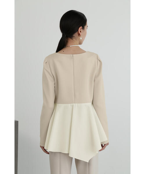 JILL STUART(ジルスチュアート)の「◆ストレッチダブルクロスタフタコンビトップ(シャツ/ブラウス・レディース・ネイビー/ベージュ・MEDIUM/SMALL)」の10枚目の写真