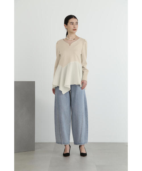 JILL STUART(ジルスチュアート)の「◆ストレッチダブルクロスタフタコンビトップ(シャツ/ブラウス・レディース・ネイビー/ベージュ・MEDIUM/SMALL)」の15枚目の写真