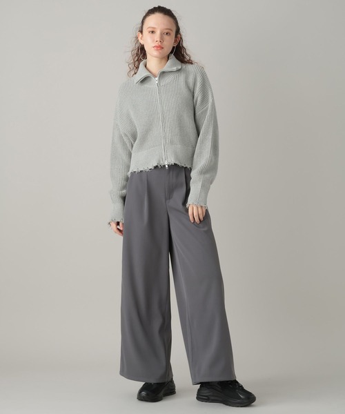 FOREVER 21（フォーエバー トゥエンティーワン）の「襟付きZIPニットカーディガン（カーディガン/ボレロ・レディース・オフホワイト/ライトグレー/グリーン・FREE）」の15枚目の写真