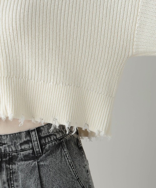 FOREVER 21（フォーエバー トゥエンティーワン）の「襟付きZIPニットカーディガン（カーディガン/ボレロ・レディース・オフホワイト/ライトグレー/グリーン・FREE）」の11枚目の写真