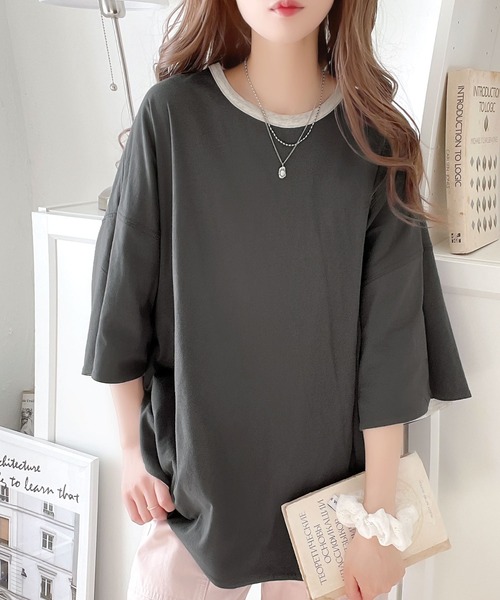 classicalelf(クラシカルエルフ)の「プラスワンでトレンド感UP。綿100%胸刺繍リバーシブルTシャツ(Tシャツ/カットソー・レディース・ネイビー系/ブラック系/ベージュ系/アイボリー系・LARGE/MEDIUM/SMALL/X-LARGE)」の8枚目の写真
