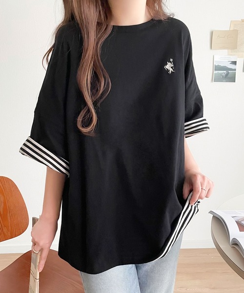 classicalelf(クラシカルエルフ)の「プラスワンでトレンド感UP。綿100%胸刺繍リバーシブルTシャツ(Tシャツ/カットソー・レディース・ネイビー系/ブラック系/ベージュ系/アイボリー系・LARGE/MEDIUM/SMALL/X-LARGE)」の16枚目の写真