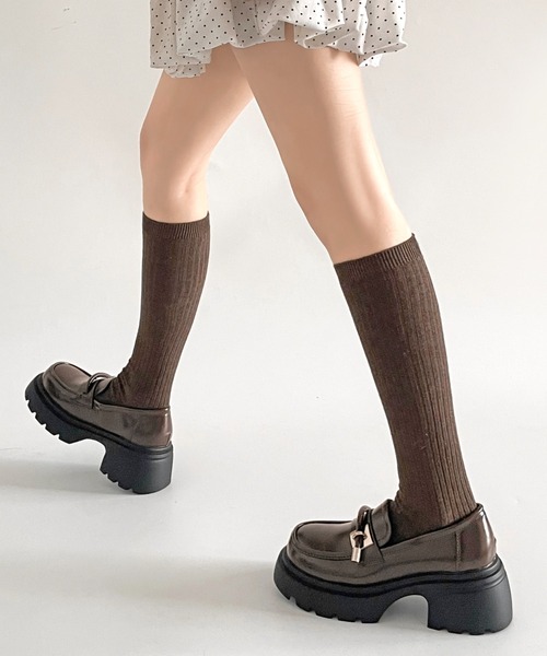 Shoes in Closet(シューズインクローゼット)の「厚底 タンクソール ストラップ デザイン ローファー 778(ローファー・レディース・ブラック/アイボリー/ブラック系その他/ダークブラウン・S/M/L/LL)」の19枚目の写真