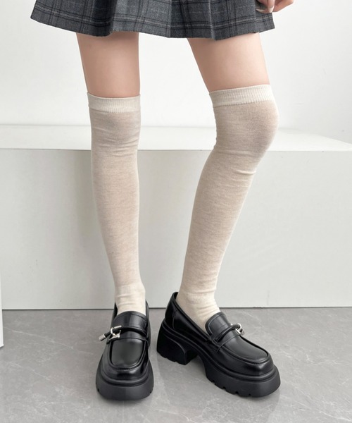 Shoes in Closet(シューズインクローゼット)の「厚底 タンクソール ストラップ デザイン ローファー 778(ローファー・レディース・ブラック/アイボリー/ブラック系その他/ダークブラウン・S/M/L/LL)」の21枚目の写真