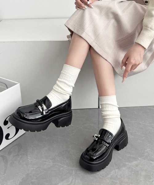 【未使用に近い】ハウスオブハウンズ タッセルローファー 厚底 モード系 ブラック 25by8510083_2.jpg