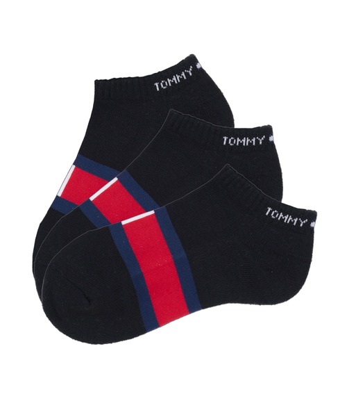 TOMMY HILFIGER（トミーヒルフィガー）の「TOMMY HILFIGER/トミーヒルフィガー ブランド ロゴ フロントフラッグ 抗菌防臭 足底パイル 靴下 スニーカーソックス アンクルソックス くるぶし 3足セット 23cm 24cm 25cm 26cm 27cm（ソックス/靴下・メンズ・ブラック/その他6/その他1/その他3/その他2/その他5/その他4/ブラック系2/その他9/その他8/その他7/ブラック系3/ホワイト/その他10・25～27cm/23～25cm）」の4枚目の写真