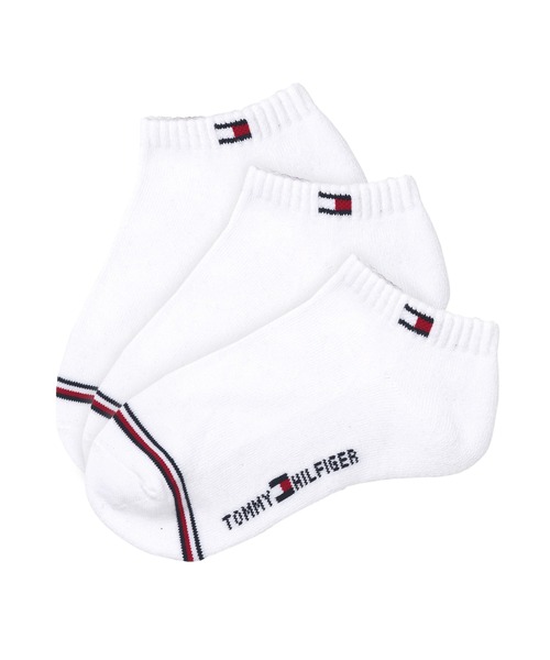 TOMMY HILFIGER（トミーヒルフィガー）の「TOMMY HILFIGER/トミーヒルフィガー ブランド ロゴ フロントフラッグ 抗菌防臭 足底パイル 靴下 スニーカーソックス アンクルソックス くるぶし 3足セット 23cm 24cm 25cm 26cm 27cm（ソックス/靴下・メンズ・ブラック/その他6/その他1/その他3/その他2/その他5/その他4/ブラック系2/その他9/その他8/その他7/ブラック系3/ホワイト/その他10・25～27cm/23～25cm）」の2枚目の写真