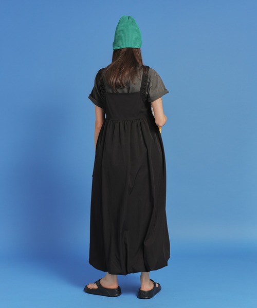 saloon（サルーン）の「SALOON(サルーン)/　ギャザーバルーンキャミワンピース【手洗い可】ロング丈（ワンピース・レディース・ベージュ/ブラック/グリーン・FREE）」の16枚目の写真