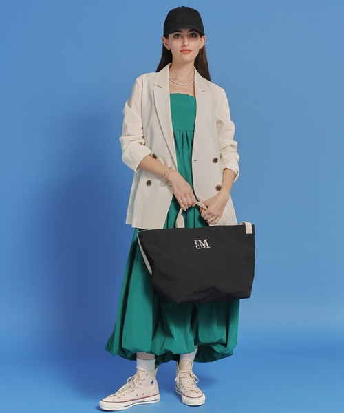 saloon（サルーン）の「SALOON(サルーン)/　ギャザーバルーンキャミワンピース【手洗い可】ロング丈（ワンピース・レディース・ベージュ/ブラック/グリーン・FREE）」の17枚目の写真