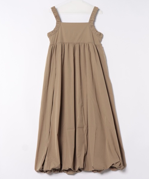 saloon（サルーン）の「SALOON(サルーン)/　ギャザーバルーンキャミワンピース【手洗い可】ロング丈（ワンピース・レディース・ベージュ/ブラック/グリーン・FREE）」の21枚目の写真