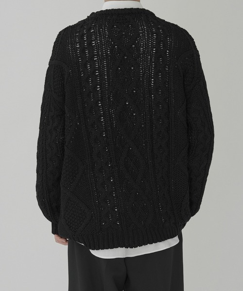 NULL（ヌル）の「【NULL】アラン編み ニット（ニット/セーター・メンズ・ベージュ/ホワイト/グレー/ブラック・LARGE/MEDIUM）」の10枚目の写真