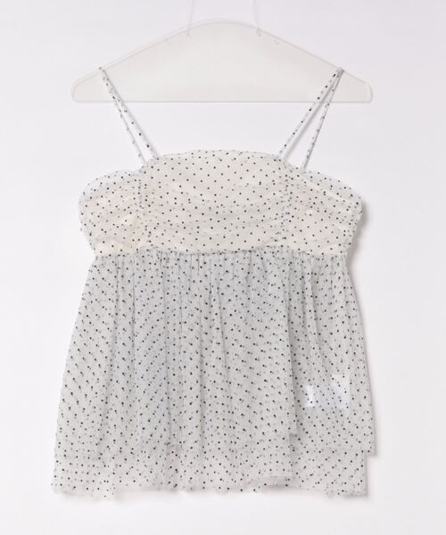 each（イーチ）の「ドット柄チュールキャミビスチェ（キャミソール・レディース・ホワイト/グレー/ブラック・FREE）」の16枚目の写真