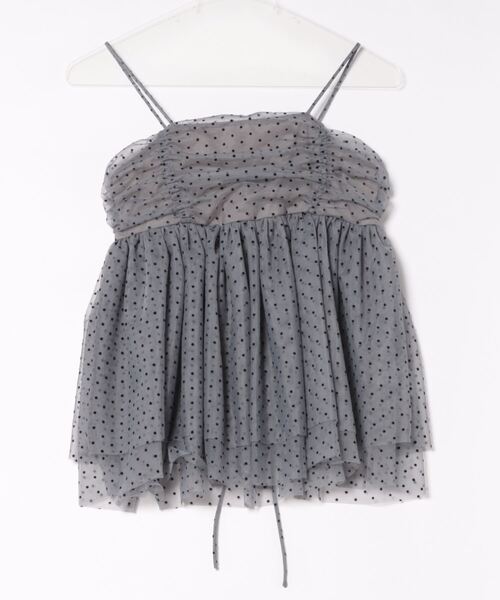 each（イーチ）の「ドット柄チュールキャミビスチェ（キャミソール・レディース・ホワイト/グレー/ブラック・FREE）」の19枚目の写真