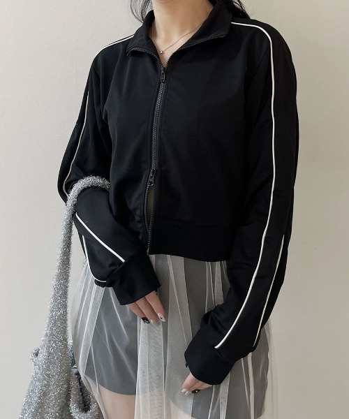 Reurie' レウリィ　オリジナルダブルジップショートウールコート（ブラック） Reurie´ レウリィ オリジナルダブルジップショートウールコート