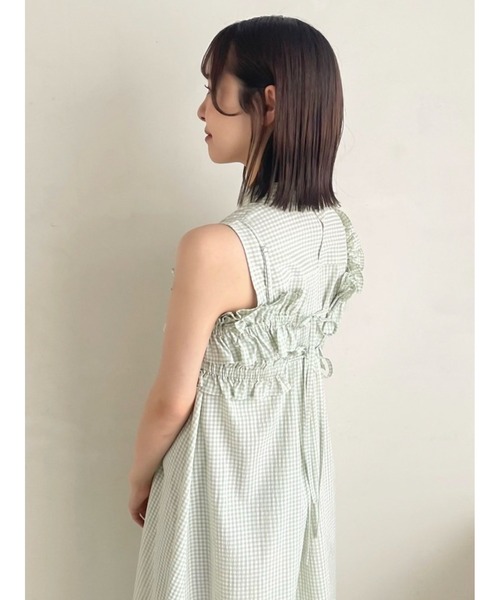 dazzlin（ダズリン）の「ギャザービスチェSETシャツワンピース（シャツワンピース・レディース・ピンク/オフホワイト/ブラック/グリーン/ブルー/レッド・MEDIUM/LARGE/X-SMALL/SMALL）」の17枚目の写真