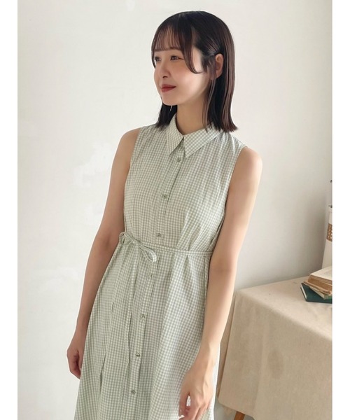 dazzlin（ダズリン）の「ギャザービスチェSETシャツワンピース（シャツワンピース・レディース・ピンク/オフホワイト/ブラック/グリーン/ブルー/レッド・MEDIUM/LARGE/X-SMALL/SMALL）」の19枚目の写真