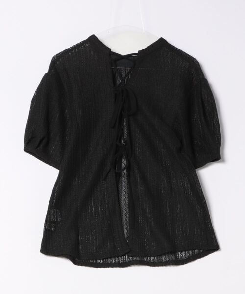 mimi toujours(ミミトゥジュール)の「2way シアー レース リボン ブラウス mimi toujours×ImSpring(シャツ/ブラウス・レディース・ピンク/アイボリー/ブラック・M)」の4枚目の写真