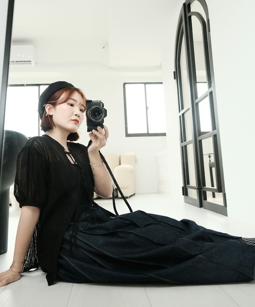 mimi toujours(ミミトゥジュール)の「2way シアー レース リボン ブラウス mimi toujours×ImSpring(シャツ/ブラウス・レディース・ピンク/アイボリー/ブラック・M)」の20枚目の写真