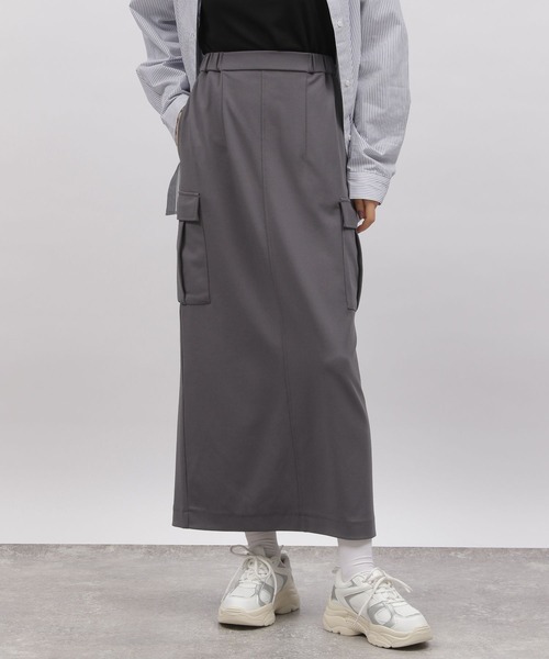 LAKOLE(ラコレ)の「ジョーゼットカーゴスカート / 996027(スカート・レディース・チャコールグレー/ブラック/ライトグリーン・SMALL/MEDIUM)」の3枚目の写真