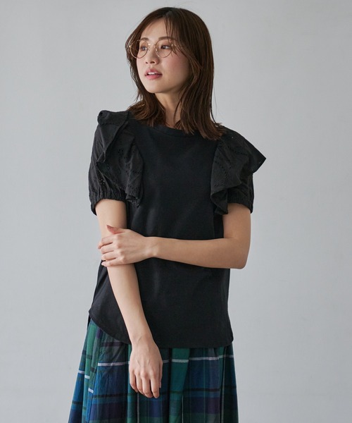 Arnold Palmer（アーノルドパーマー）の「アンブレラ レース フリル プルオーバー（Tシャツ/カットソー・レディース・杢グレー/ブラック/ホワイト・S/L/M）」の3枚目の写真