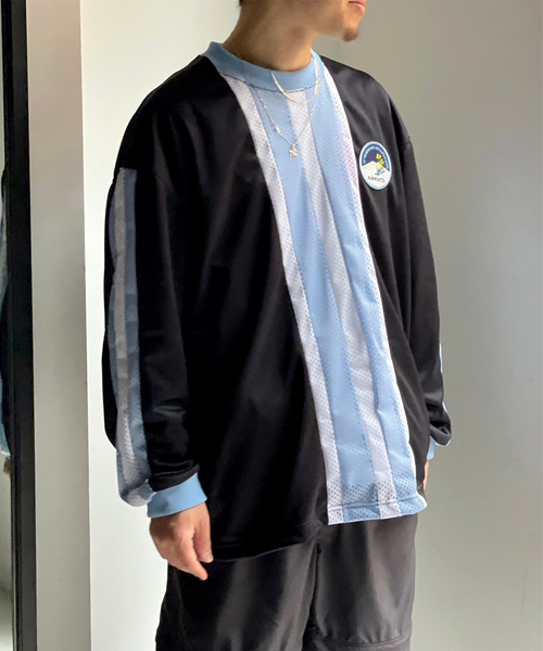 NOMA t.d.(ノーマティーディー)の「【NOMA T.D. / ノ-マ・ティー・ディー】STRIPE FOOTBALL TEE(Tシャツ/カットソー・メンズ・ブラック/ブルー系その他・4/5)」の18枚目の写真