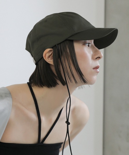select MOCA（セレクトモカ）の「ストラップ付きナイロンキャップ（キャップ・レディース・ベージュ/カーキ/ブラック・FREE）」の3枚目の写真