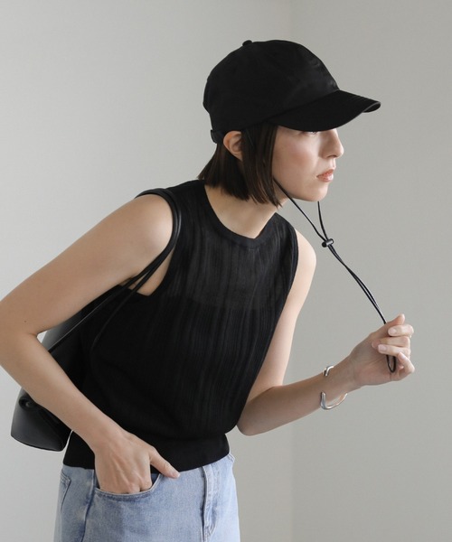 select MOCA（セレクトモカ）の「ストラップ付きナイロンキャップ（キャップ・レディース・ベージュ/カーキ/ブラック・FREE）」の22枚目の写真