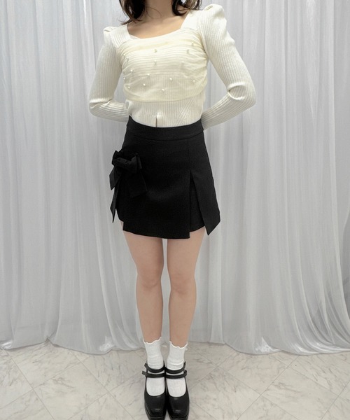 Rmine(アールマイン)の「サイドリボンスカパン(その他パンツ・レディース・ブラック/グレー・FREE)」の6枚目の写真