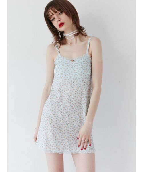jouetie(ジュエティ)の「フラワーカットキャミワンピース(ワンピース・レディース・ネイビー/オフホワイト/ブルー・MEDIUM)」の4枚目の写真