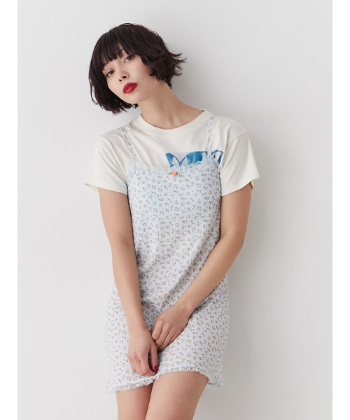jouetie(ジュエティ)の「フラワーカットキャミワンピース(ワンピース・レディース・ネイビー/オフホワイト/ブルー・MEDIUM)」の6枚目の写真
