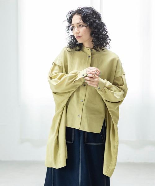 OSMOSIS（オズモーシス）の「ドルマンビッグブラウス（シャツ/ブラウス・レディース・アイボリー/イエロー/ブラック・ONE SIZE）」の3枚目の写真