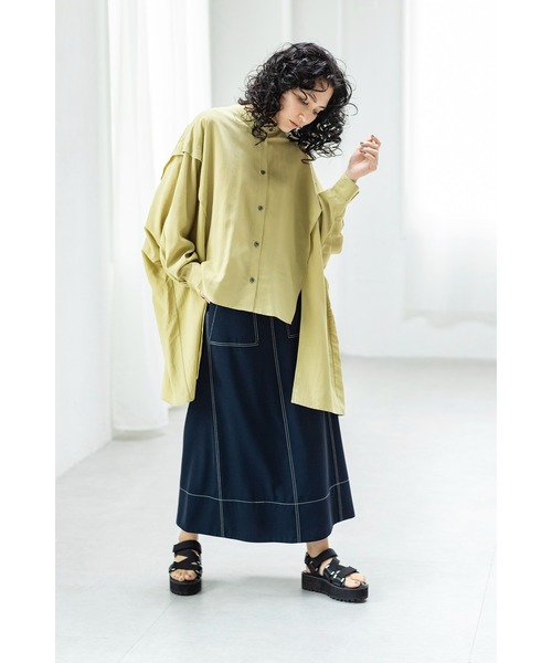OSMOSIS（オズモーシス）の「ドルマンビッグブラウス（シャツ/ブラウス・レディース・アイボリー/イエロー/ブラック・ONE SIZE）」の6枚目の写真