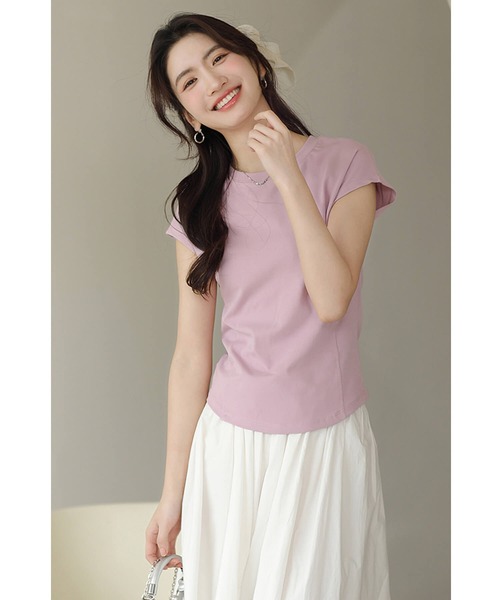 トップス Tシャツ カットソー トップス ミディアム丈 ミドル丈 レギュラー丈 袖あり 半袖 フレンチスリーブ ラウンドネック 綿 薄手 コットン かわいい 楽天市場】カットソー 半袖 ロング丈（レディースファッション
