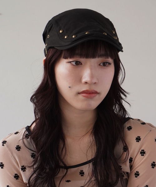 BARELY BLUE（ベアリーブルー）の「【 BARELY BLUE / ベアリーブルー 】 ビンテージ デザイン スタッズ ハンチング帽（ハンチング/ベレー帽・レディース・ブラック/カーキ/チャコールグレー/ベージュ・FREE）」の20枚目の写真