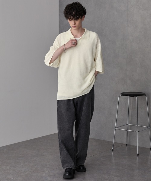 ✨美品✨Steven Alanスキッパーニットポロシャツ ルーズフィットMサイズ ✨美品✨Steven Alanスキッパーニットポロシャツ ルーズフィット