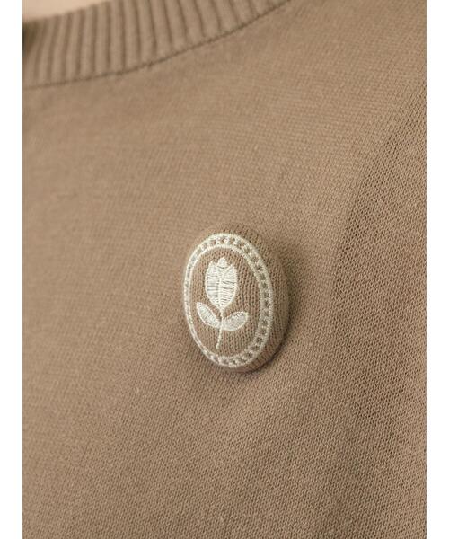 Samansa Mos2（サマンサ モスモス）の「【ゆべし×Samansa Mos2】お花ブローチ付ニット（カーディガン/ボレロ・レディース・ベージュ/ピンク/レッド/ネイビー・F）」の11枚目の写真