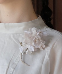 m.soeur | あじさいとリーフのコサージュ(ブローチ/コサージュ)