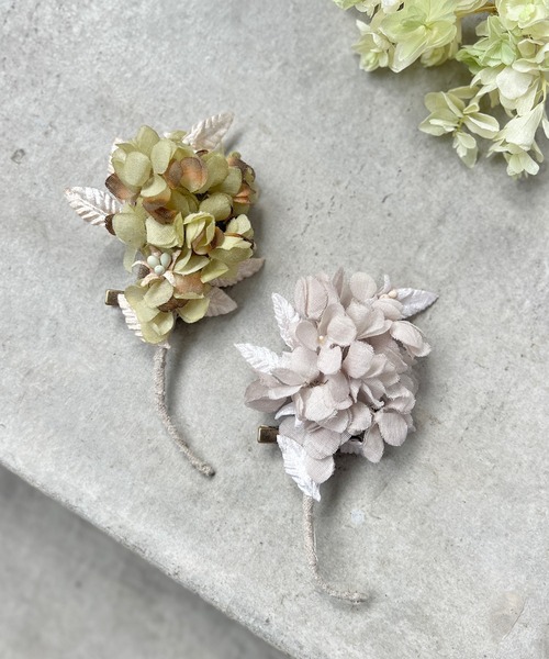 m.soeur（エムスール）の「あじさいとリーフのコサージュ（ブローチ/コサージュ・レディース・パープル/グリーン・FREE）」の9枚目の写真