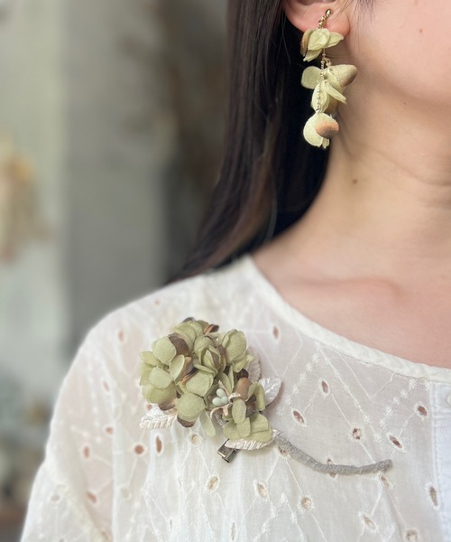 m.soeur（エムスール）の「あじさいとリーフのコサージュ（ブローチ/コサージュ・レディース・パープル/グリーン・FREE）」の7枚目の写真