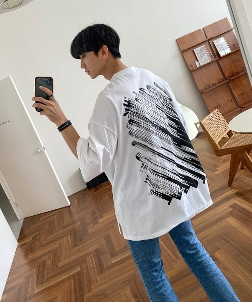 ASCLO（エジュクロ）の「ASCLO Acon ASCLOfit Painting Short Sleeve T Shirt（Tシャツ/カットソー・メンズ・ブラック/アイボリー/レッド・FREE）」の2枚目の写真