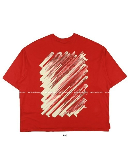 ASCLO（エジュクロ）の「ASCLO Acon ASCLOfit Painting Short Sleeve T Shirt（Tシャツ/カットソー・メンズ・ブラック/アイボリー/レッド・FREE）」の7枚目の写真