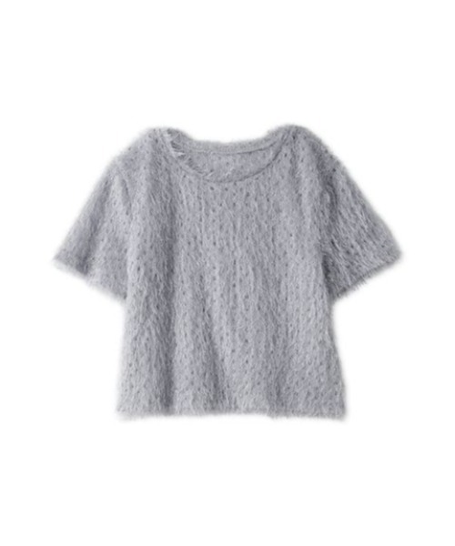 SNIDEL(スナイデル)の「カットジャガードカットソー(Tシャツ/カットソー・レディース・ホワイト/ピンク/ライトブルー・FREE)」の3枚目の写真